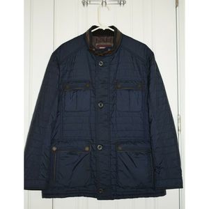 Johnston & Murphy Mens Navy Quilted Style Jacket